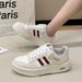 Thick Soled Height Increasing Versatile Shoes For Women, Autumn New Low Top Board Casual Sports White Shoes, Trendy_vogvips.com