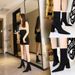 6838-3 European And American Style Simple Chunky Heel High-heeled Pointed Toe Elastic Lycra Satin Slimming Sexy Short_vogvips.com