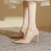 Sheepskin Version~Soft Leather French Nude High-heeled Shoes For Women, Stiletto Heels, High-end Fashion Pointed-toe_vogvips.com
