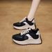 New Versatile Autumn And Winter, Thick Soled Women's Board Shoes, Height Increasing Casual Patchwork Leather Sports_vogvips.com