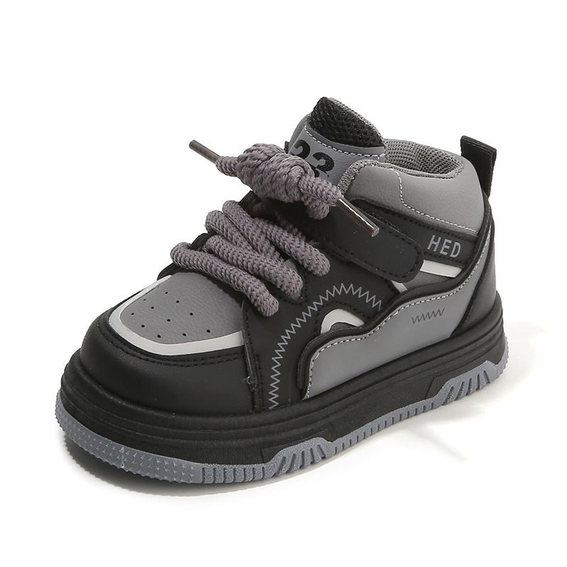 New Boys' Casual Board Shoes High Top Girls' Bread Shoes Soft Soled Baby Shoes_vogvips.com
