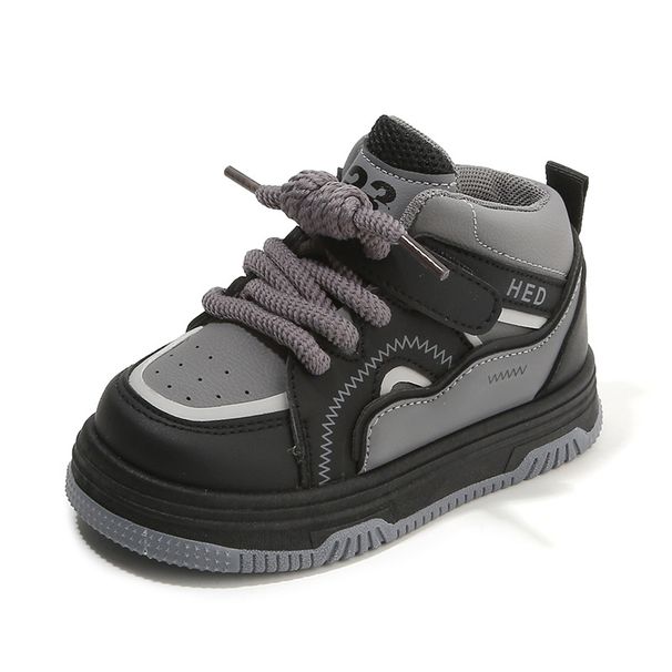 New Boys' Casual Board Shoes High Top Girls' Bread Shoes Soft Soled Baby Shoes_vogvips.com