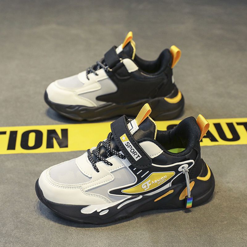 Wholesale Boys' Sports Spring And Autumn Back-To-School Season Running For Older Children Mesh Leather Casual Shoes_vogvips.com