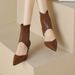 Trendy Pointed-toe Low-heel Cutout Back-zip Slim Boots, 2025 Summer European And American Design High-heeled Sandals For_vogvips.com