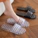 Trendy New Summer Women's Flat Sandals Niche Transparent Single Strap Slides Non Slip For Indoor Shower Beach_vogvips.com