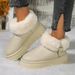 New Oversized Snow Boots For Women, Warm And Plush, Leather, Thick Soled Cotton Shoes_vogvips.com