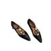 2025 Summer New French Golden Flower Mary Jane For Women, With A Small Point And Square Head Design, Shallow Mouth_vogvips.com