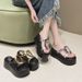 Fashionable Elegant French Style Thick-Soled Roman Sandals For Women, Trendy New Summer Outdoor Wedge Round-Toe Slippers_vogvips.com