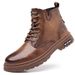 European Warm Series New Outdoor Martin 2025 Winter Warm Genuine Leather High-top Men's Work Motorcycle Boots British Style_vogvips.com