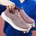 Women's Casual Shoes Middle-aged And Elderly Mother Shoes Flying Woven Mesh Breathable Single Shoes One Pedal Lazy Shoes Women's Shoes_vogvips.com