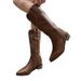 Women Boots Knee High Boots Heel Boots Women Ankle Boots Autumn Winter Short Boots Mid Calf Martin Ethnic Style Fashion Short Embroidered Square Heel_vogvips.com