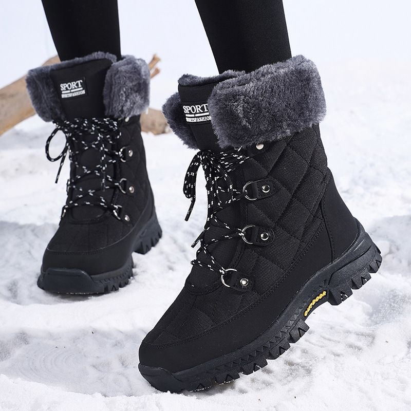 Snow Boots, Women's Outdoor Hiking Boots, Anti Slip Thick And Warm Boots, High Top Cotton Shoes, Women's Midsole Boots_vogvips.com