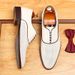 Business Casual Men, Cowhide Hollow Leather Shoes, Simple British Style Breathable Surface Soft Sole Men's Shoes For_vogvips.com