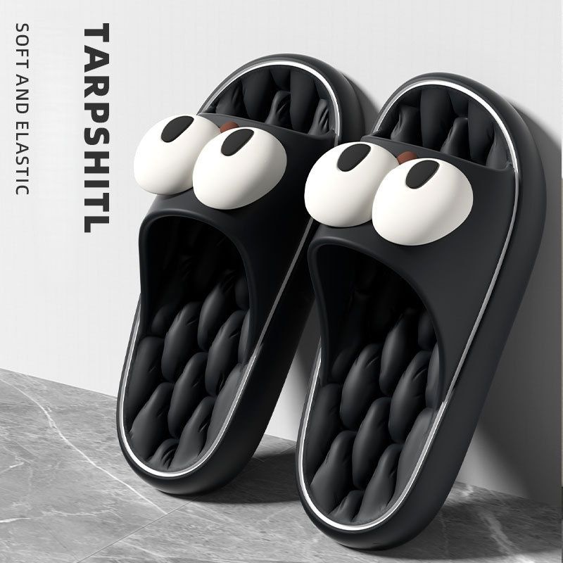 Couple Style Spring And Summer Large-Eye Cute Cartoon Eva Comfortable Thick-Soled Slippers For Home, Bathroom, Outdoor,_vogvips.com