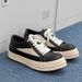 Street Style Black Casual Sports Shoes, Fashionable Skateboarding Comfortable Platform Men's Sports Shoes_vogvips.com