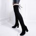 Over-the-Knee Chunky Heel Long 2017 Autumn Winter New High Tube Slimming Side Zipper Elastic Boots_vogvips.com