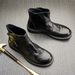 European Warm Series Winter Martin Men, Genuine Leather, Round Toe, Mid-Cut, Soft Sole, New British Style, Youth Workwear, Zipper Cowhide_vogvips.com