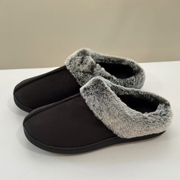 Classic Wool Neckline Slippers Indoor Winter Women's Outer Wear Velvet Thickened Warm Home_vogvips.com