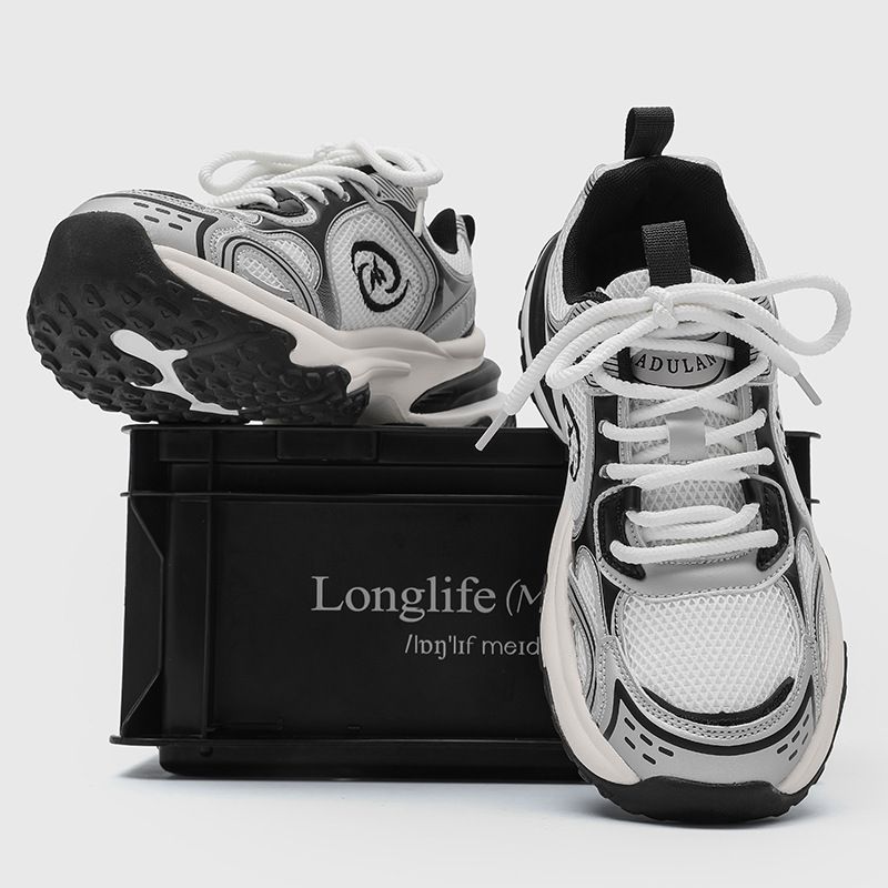New Breathable Mesh Running Shoes, Stylish And Versatile, Sports Casual Dad With Internal Height Increase, Thick-soled_vogvips.com