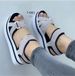 Women's Shoes Large Size Thick Soled Sandals Women's Flat Velcro Women's Beach Sandals_vogvips.com