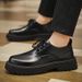 Men's Business Style British Derby Spring Casual Trendy Shoes, New Height-increasing Thick-soled Men's Leather Shoes_vogvips.com