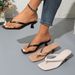 plus Size Low Heeled Sandals Summer Style Women's Flip Flop Stiletto Heel Fashion Wish_vogvips.com