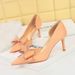 3226-AH37 Korean Style Women's Wedding High Heels Stiletto Shallow Pointed Toe Side Hollow Rhintone Bowknot Single_vogvips.com