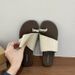 Korean-style Linen Slip-on Women, Simple And Comfortable With Metal Decoration, Flat Soft Sole, Non-slip Summer Sandals_vogvips.com