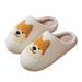 Cixi Cotton Women Indoor Cartoon Corgi Couple Warm Non-Slip Furry Slippers For Men_vogvips.com