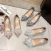 MTX Spring Summer New Silver Rhinestone Bow Crystal Fairy Elegant Socialite Stiletto Women's Single Shoes French High Heels_vogvips.com
