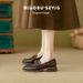 Soft Sheepskin Camellia Soft-soled Loafers Women's Flat-soled Small Leather Shoes_vogvips.com