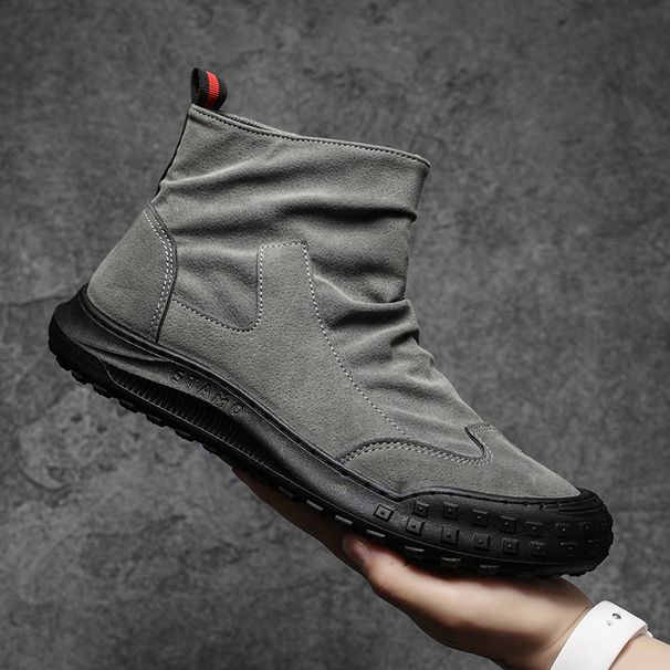 Martin Boots 2023 Autumn New High Top Ohi Surface Casual Trend Black Dirt-Resistant Work Shoes Non-Slip Men's Leather_vogvips.com