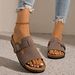 Cross-border Foreign Trade Large-size Vintage Women's Summer Outdoor New Frosted Flat Sandals_vogvips.com