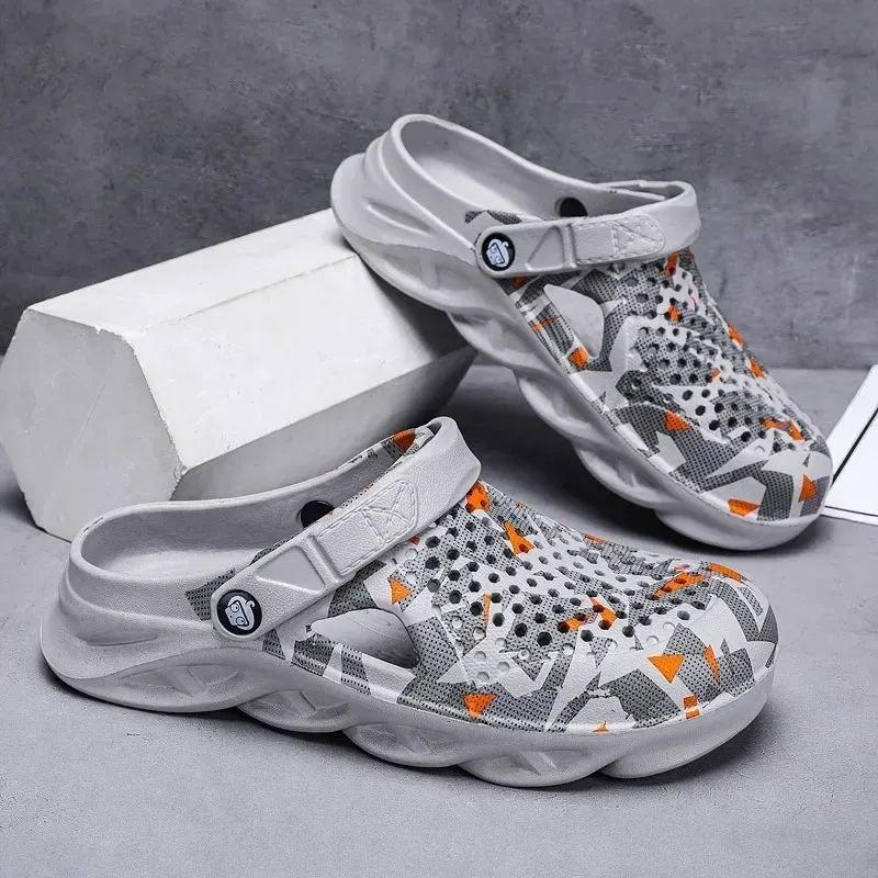 Flat Men Shoes EVA Slippers Garden Platform Man Summer Sandals New Male Sneakers Outdoor Flip Flops Home Clogs_vogvips.com