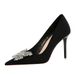 18249-K53 Korean Style Banquet Satin Shallow Mouth Pointed Toe Metal Rhinestone Bowknot Single Shoes Women High Heels_vogvips.com