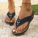 New Plus Size Wedge Heel Clip Toe Sandals Style Beach Women's Slippers_vogvips.com