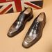 Euro Step New Business Casual Patent Leather With Hidden Wedge Block Color Trendy Hairstylist Men's Shoes_vogvips.com