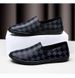 Doudou Shoes Men's Casual Leather Shoes Men's Shoes Embossed Plaid Shoes Lazy Men's Shoes_vogvips.com