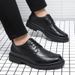 Euro Step Fashion For Men Business Formal Hand-Scraped Texture Trendy Men's Korean Style Brogue Leather Shoes_vogvips.com