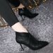 Sexy Slim Pointed Toe Ankle Thin New Autumn Winter Fashion High Heels Stiletto Short Women's Boots_vogvips.com