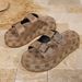 Large-size Platform Slippers Women Wear Round Head Small Plum Metal Buckle A Word Light Slippers_vogvips.com