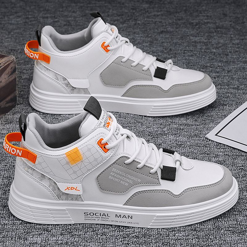 Men's High Top Canvas Sneakers Casual Breathable Lace-Up Shoes For Running Walking Comfortable Lightweight Fashion Sneakers_vogvips.com