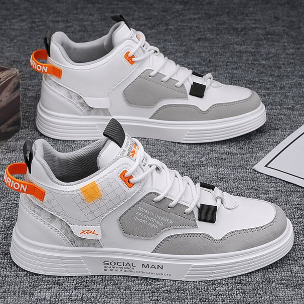 Men's High Top Canvas Sneakers Casual Breathable Lace-Up Shoes For Running Walking Comfortable Lightweight Fashion Sneakers_vogvips.com