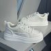 2025 New Summer Breathable White Sneakers Comfortable Fashion Versatile Trendy Thick Sole Height Increasing Lightweight_vogvips.com