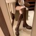 Sheii Su Yinyin Annual Combat ~ Round Toe Wrinkled Thick Heel Mid-Calf Women's Riding Boots_vogvips.com