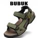 Bubuk First-Layer Cowhide Leather Beach Sandals, Summer Outdoor Hiking Lightweight Water With Arch Support, Stylish_vogvips.com