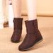 Snow 2024 New Style Fleece Lined Thickened Warm Waterproof Non-Slip Middle-Aged And Elderly Cotton Shoes Mom Women's_vogvips.com