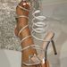 Elegant Snake Wrap Crystal-Embellished Open-Toe Stiletto Heel Sandals For Women - Fashionable & Sexy High Heels With Bow Detail"_vogvips.com