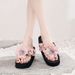 European American Cross-Border New Floral Flip-Flops For Women, High Heel, Soft Sole, Non-Slip, Fashionable And Elegant_vogvips.com