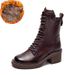 Shanghai Jie Zou Winter New Cotton Round Toe Polished Retro Cowhide Women's Shoes Fashion High-top Versatile Casual_vogvips.com